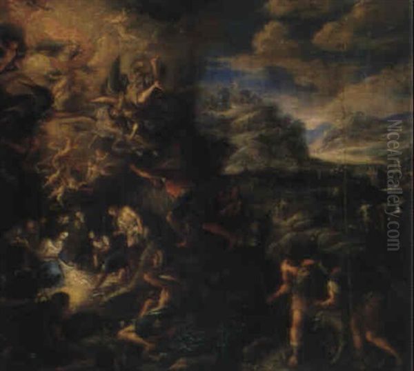 La Nascita Oil Painting by Giovanni Lanfranco