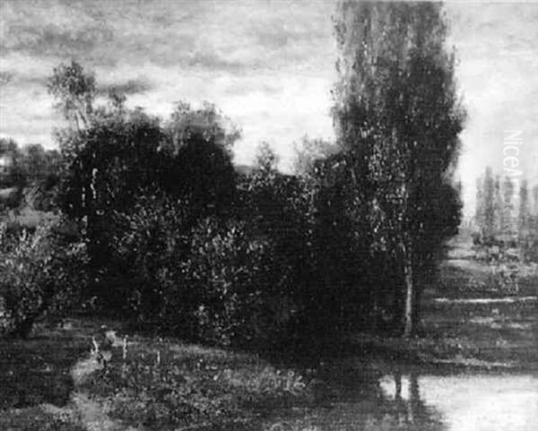Spaziergang Im Park Oil Painting by Albert Lang