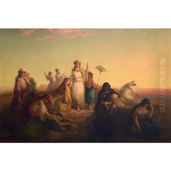 La Princesse Et Ses Suivantes Oil Painting by Louis Lang