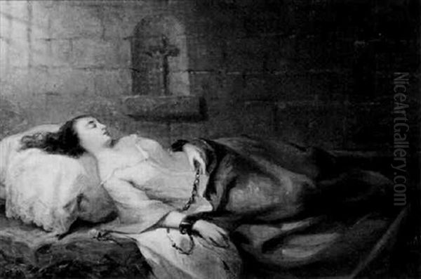 Beatrice Ceni's Last Slumber Oil Painting by Louis Lang