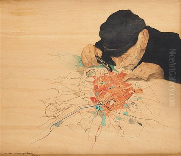 Etude Pour Le Geographe (study) Oil Painting by Maurice Langaskens