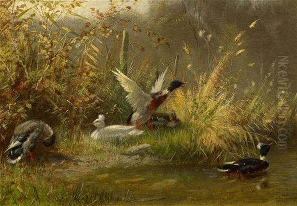 Revierkampf Oil Painting by Fritz Lange