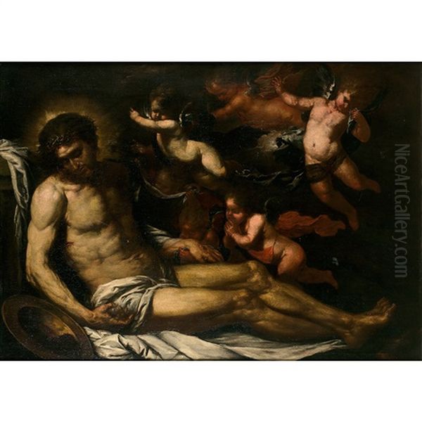 Lamentation Sur Le Corps Du Christ Oil Painting by Giovanni Battista Langetti