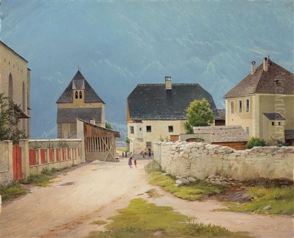 Bei Der Kirche In Taufers Oil Painting by Joseph Langl