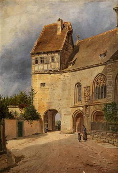 Eine Burgstadt Oil Painting by Joseph Langl
