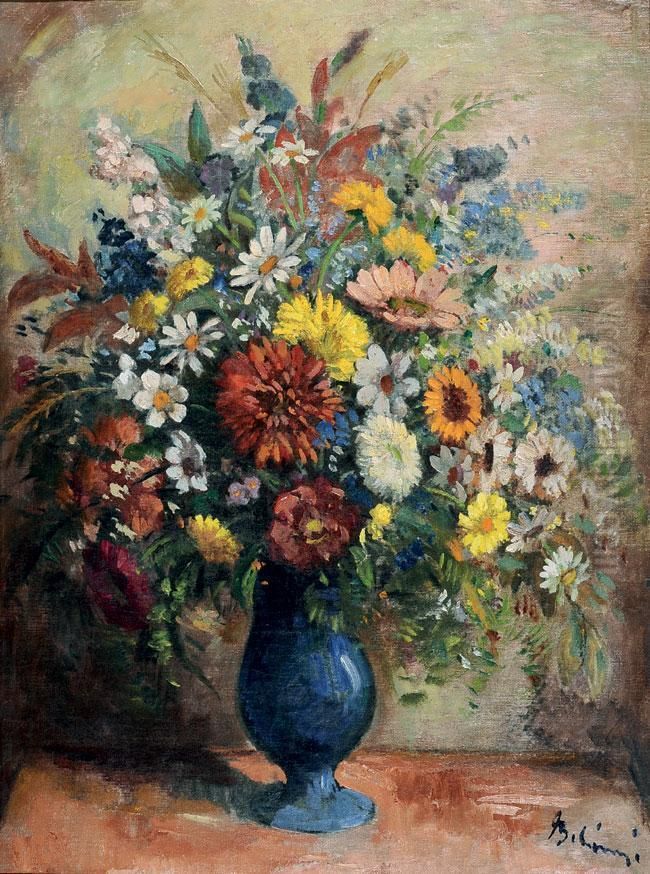 Viragcsendelet Oil Painting by Viktor Belanyi