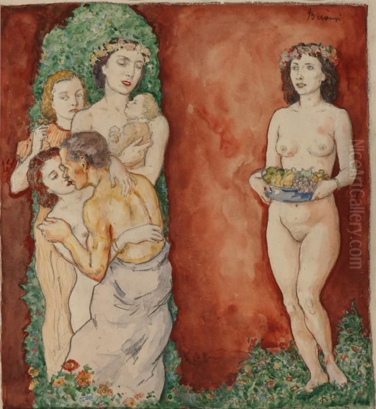 Klimt Emlekere Oil Painting by Viktor Belanyi