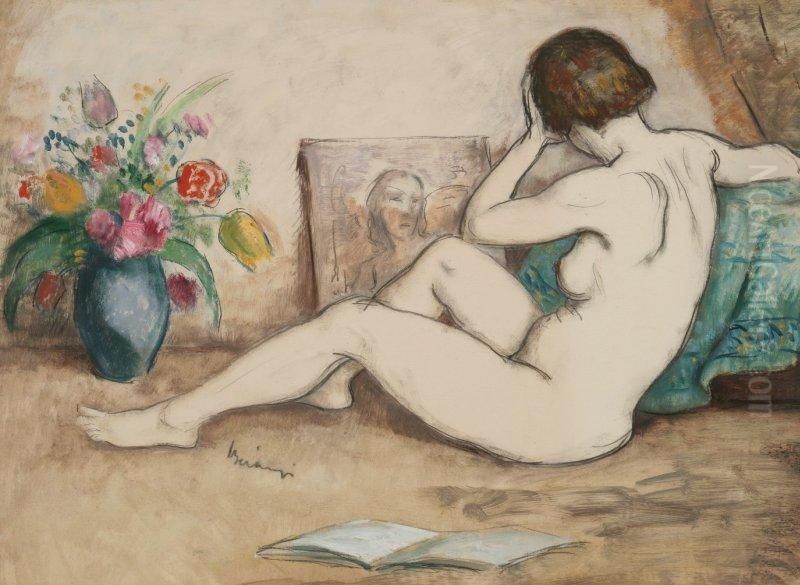 Akt Tukor Elott Oil Painting by Viktor Belanyi