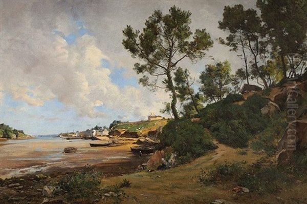 Estuaire En Bretagne Oil Painting by Emmanuel Lansyer
