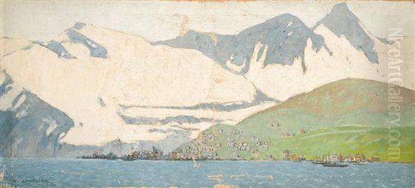 Vue Des Cotes En Norvege Oil Painting by Fernand Lantoine