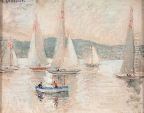 Barque Et Voiliers Oil Painting by Fernand Lantoine