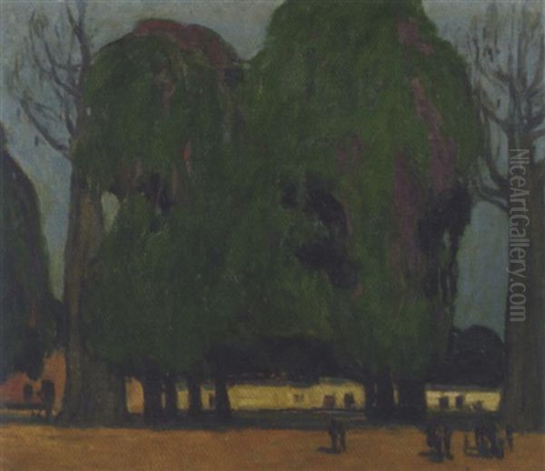 Baobabs At Manguiers, Congo Oil Painting by Fernand Lantoine