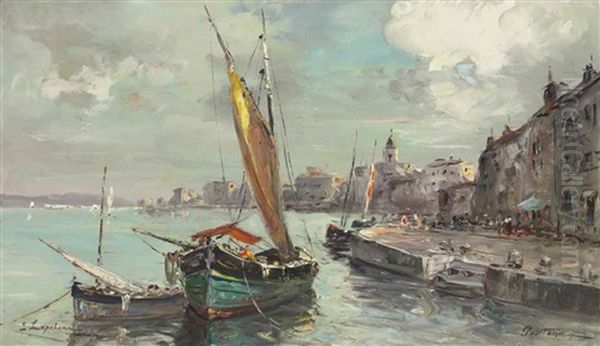 Positano Oil Painting by Georgi Alexandrovich Lapchine