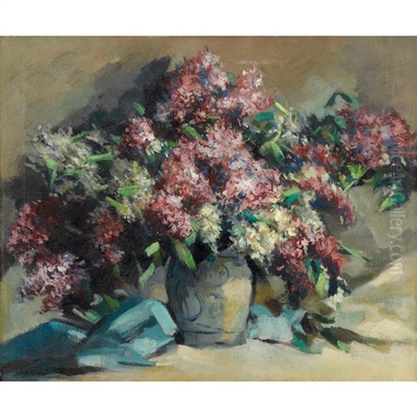 Lilacs Oil Painting by Georgi Alexandrovich Lapchine