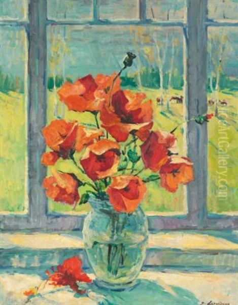 Coquelicots Oil Painting by Georgi Alexandrovich Lapchine