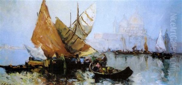 Vue De Venise Oil Painting by Georgi Alexandrovich Lapchine