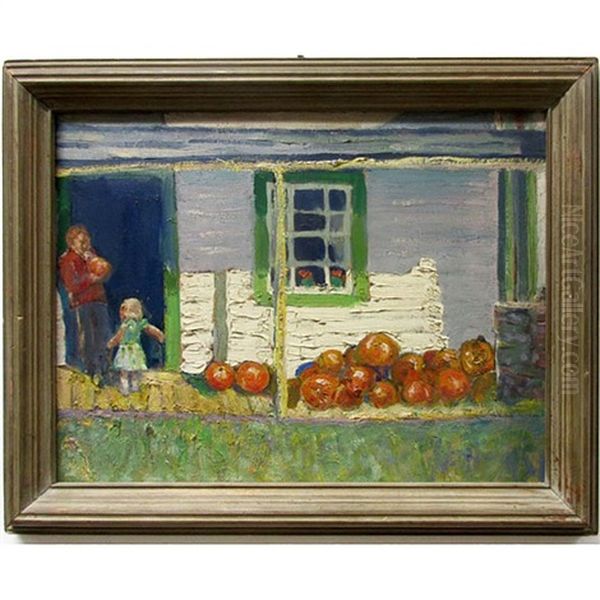 Pumpkins Oil Painting by Andreas Christian Gottfried Lapine