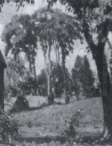 Untitled - Summer Forest Oil Painting by Andreas Christian Gottfried Lapine