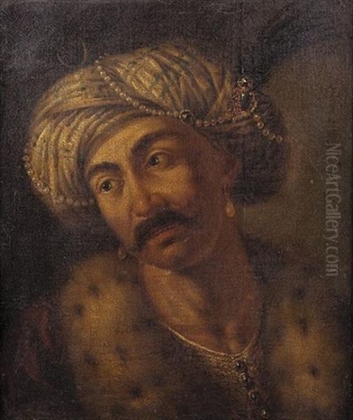 A Portrait Of An Ottoman Gentleman Oil Painting by Gaetano Lapis