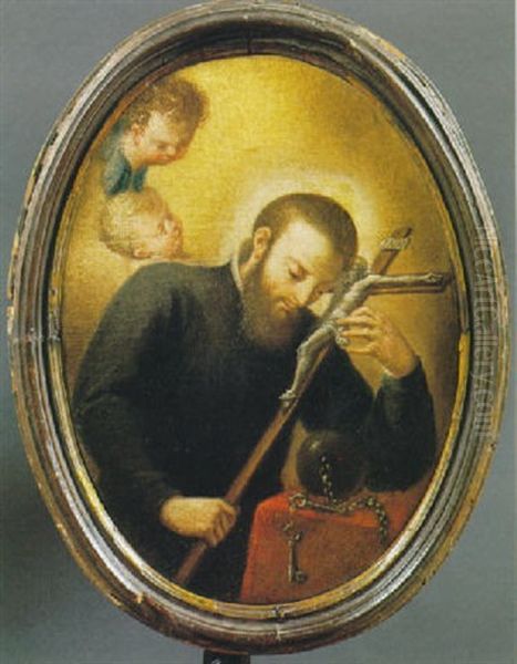 S. Giovanni Di Matha In Preghiera Oil Painting by Gaetano Lapis