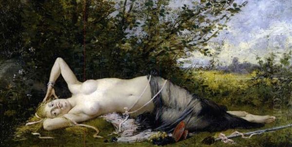 Le Reveil De La Bacchante Oil Painting by Emile-Henri LaPorte