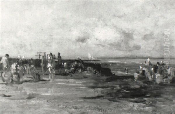 Le Ramassage Du Goemon Oil Painting by Charles Lapostolet