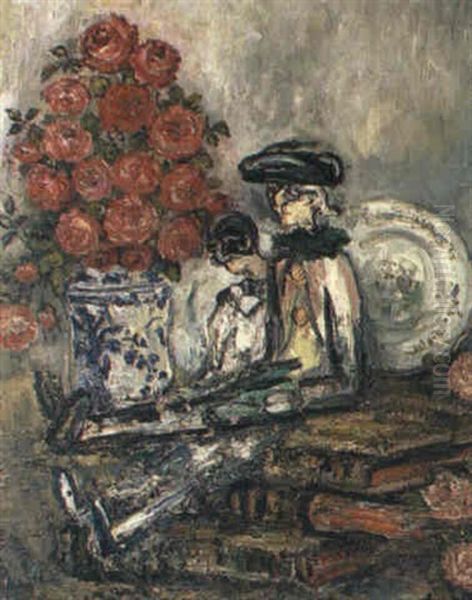 Bouquet De Fleurs Et Marionnettes Oil Painting by Pierre Laprade