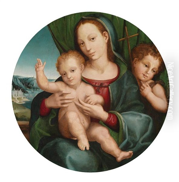 Madonna Und Kind Mit Dem Johannesknaben Oil Painting by Giovanni Di Lorenzo Larciani