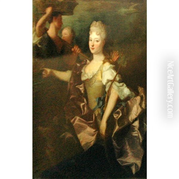 Portrait Of The Marquise De Rochebrun As Diana Oil Painting by Nicolas de Largilliere