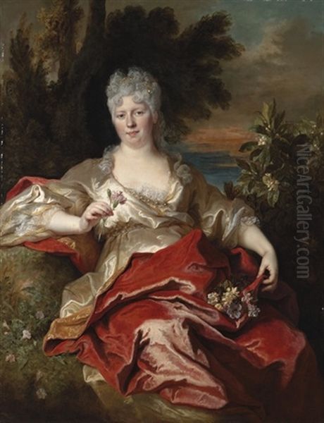 Portrait Of A Lady Oil Painting by Nicolas de Largilliere