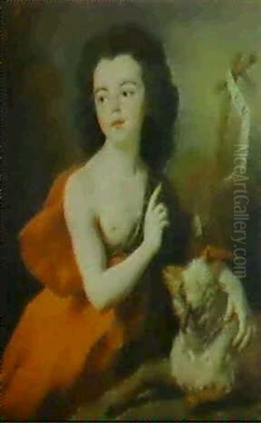 Portrait Allegorique Du Marquis De Brisay En Saint Jean-    Baptiste Oil Painting by Nicolas de Largilliere