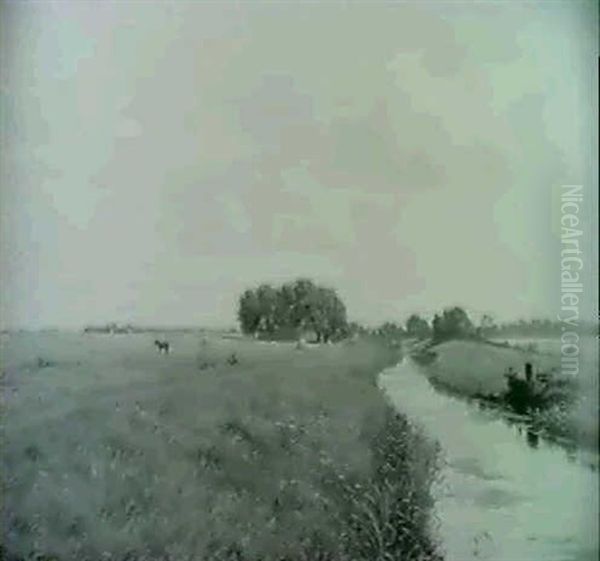 Sommerlandschaft Oil Painting by Adolf Alfred Larsen