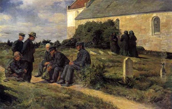 Sondag Formiddag Oil Painting by Knud Larsen