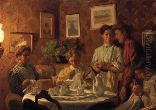 The Tea Table Oil Painting by Nils Larson