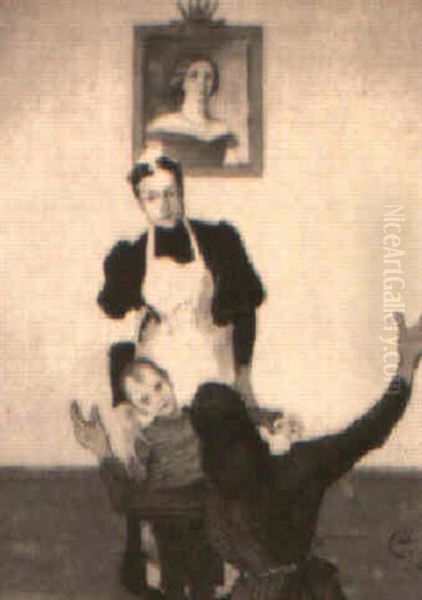 Valkommet Besok Oil Painting by Carl Olof Larsson