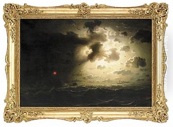 Nattstamning Vid Havet Oil Painting by Marcus Larsson