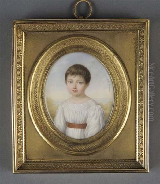 Portrait D'enfant Oil Painting by Andre Leon (Mansion) Larue