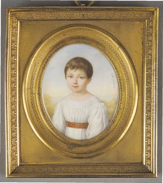 Portrait D'enfant Oil Painting by Andre Leon (Mansion) Larue