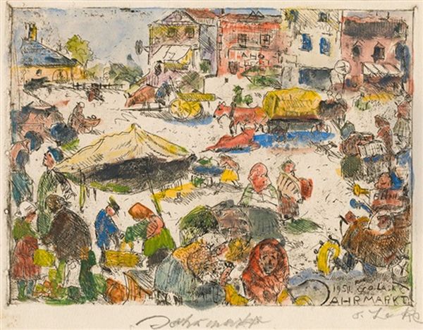 Jahrmarkt Oil Painting by Oskar Laske