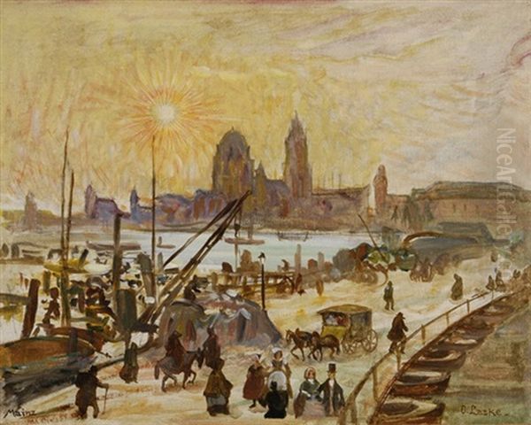 Ansicht Von Mainz Mit Blick Auf Den Dom Oil Painting by Oskar Laske