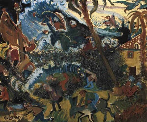 Sturmflut Oil Painting by Oskar Laske