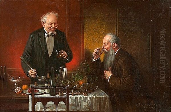 Die Bowleprobe Oil Painting by Hans August Lassen