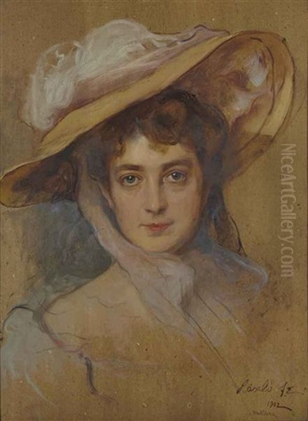 La Duchesse De Clermont-tonnerre, Nee Elisabeth De Gramont, Head Study Oil Painting by Philip Alexius De Laszlo