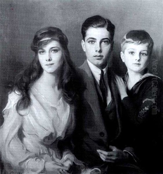 Family Portrait Oil Painting by Philip Alexius De Laszlo