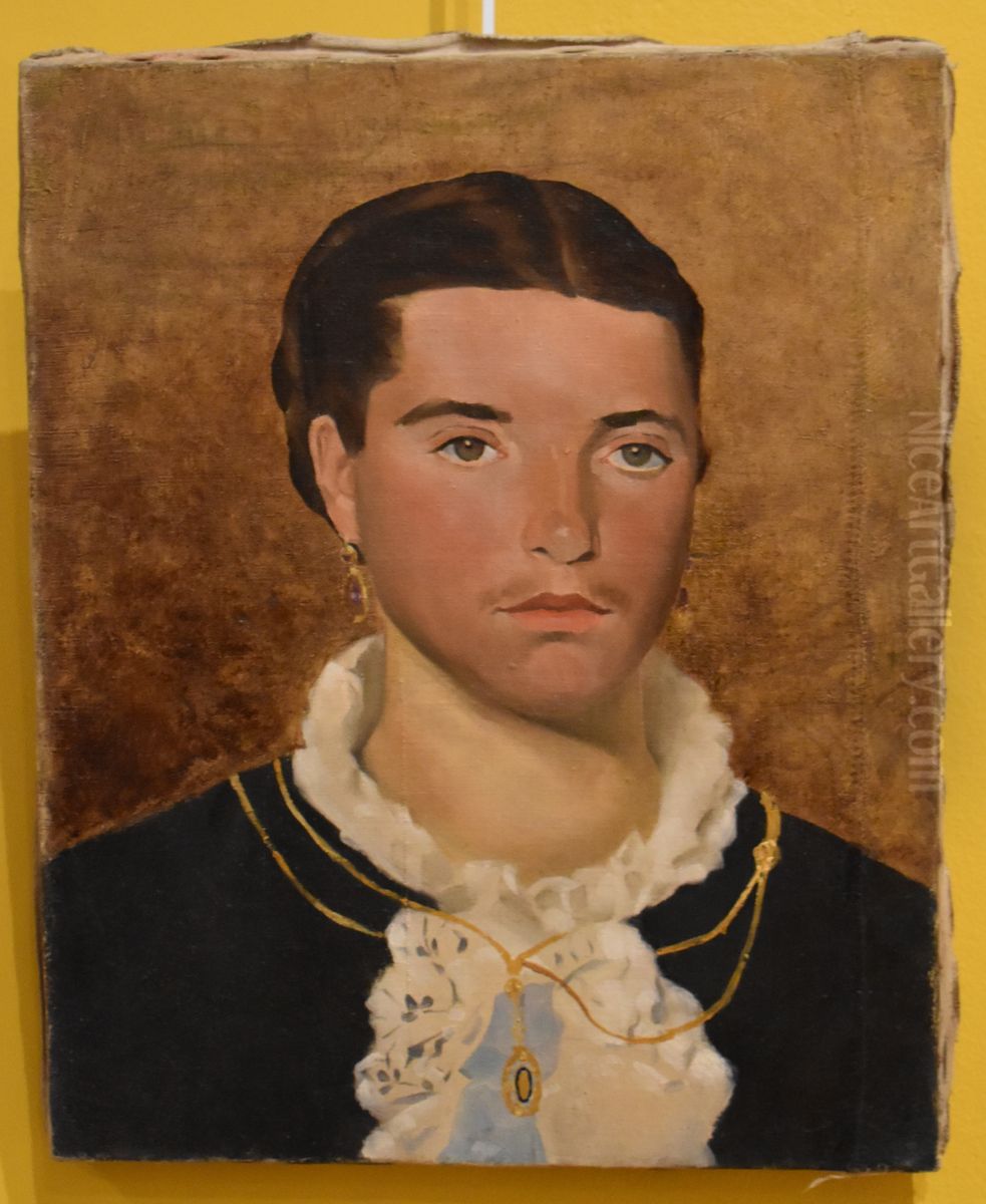 Portrait De Femme Oil Painting by Achille Lauge