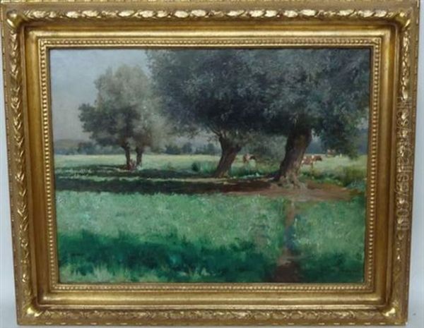 Vaches Au Paturage Oil Painting by Georges Laugee