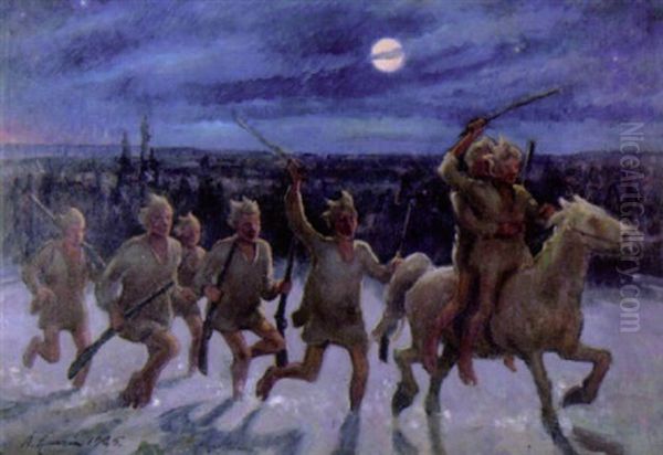 Seitseman Veljesta Oil Painting by Per Ake Lauren