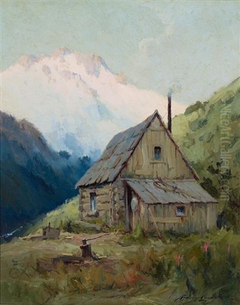 Some Old Sourdough's Home Oil Painting by Sydney Mortimer Laurence