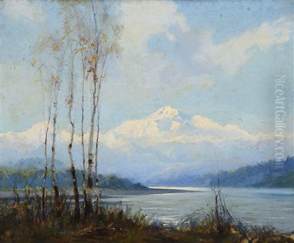 Mt. Mckinley From The Susitna River Oil Painting by Sydney Mortimer Laurence