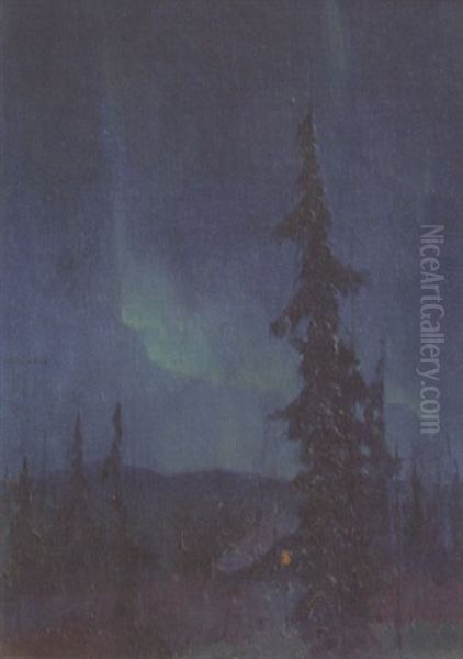 Northern Lights Oil Painting by Sydney Mortimer Laurence
